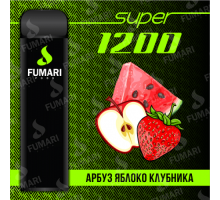 Электронная сигарета Фумари Подс Супер 1200 затяжек Арбуз Яблоко Клубника (Fumari Pods 1500 Super Watermelon Apple Strawberry)